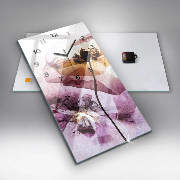 Reloj de cristal vertical Amapolas secas Flores - espejomat.es