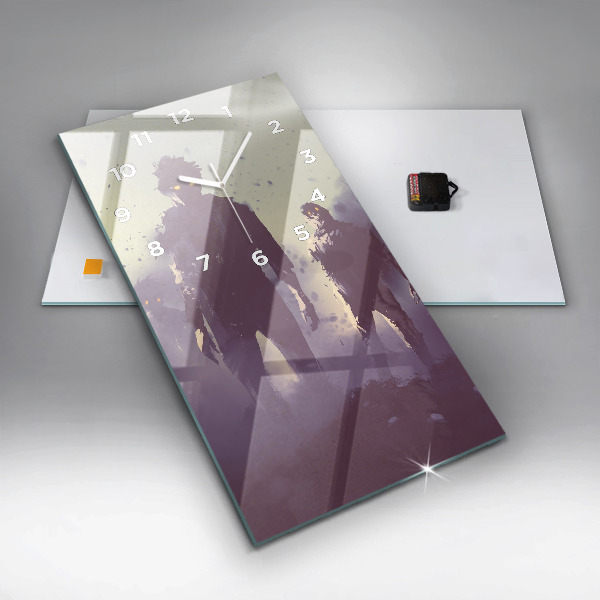 Reloj de cristal vertical Zombie de noche - halloween - espejomat.es