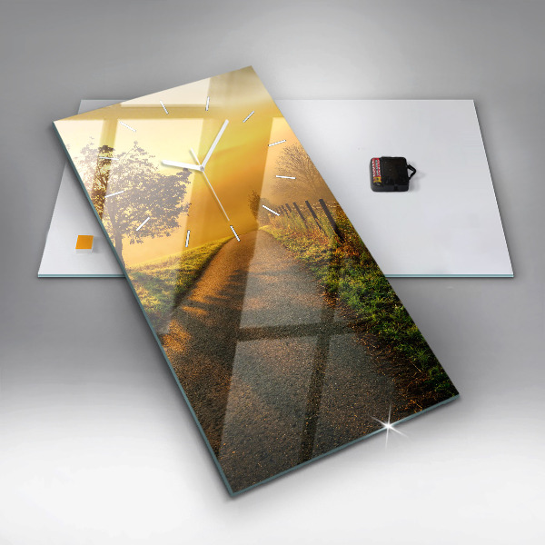 Reloj de cristal vertical Niebla al amanecer - espejomat.es