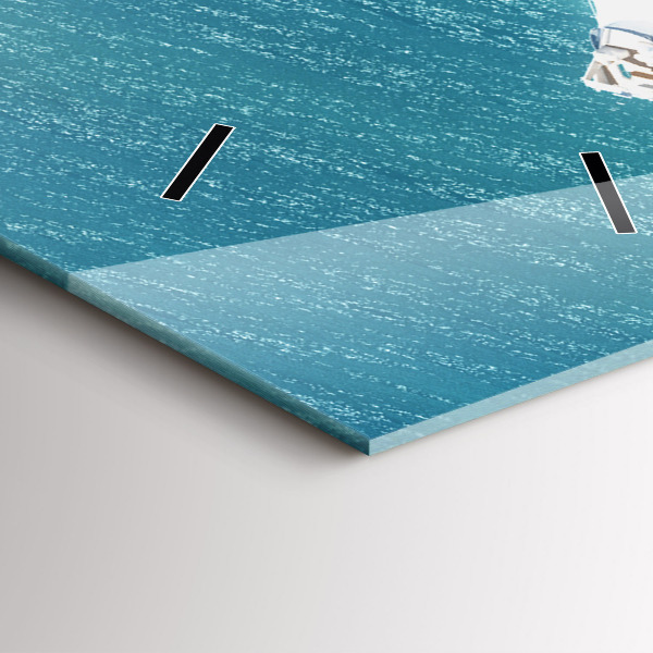 Reloj de vidrio vertical Isla corazón - espejomat.es