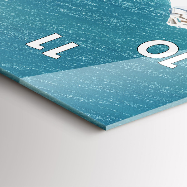 Reloj de vidrio vertical Isla corazón - espejomat.es