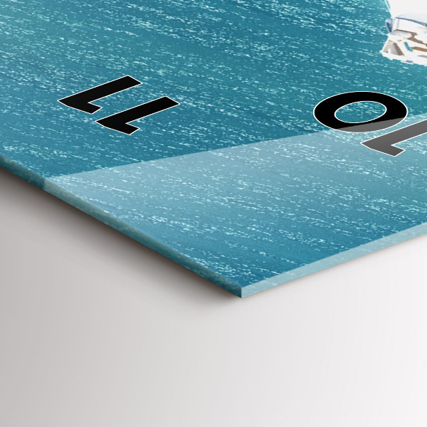 Reloj de vidrio vertical Isla corazón - espejomat.es