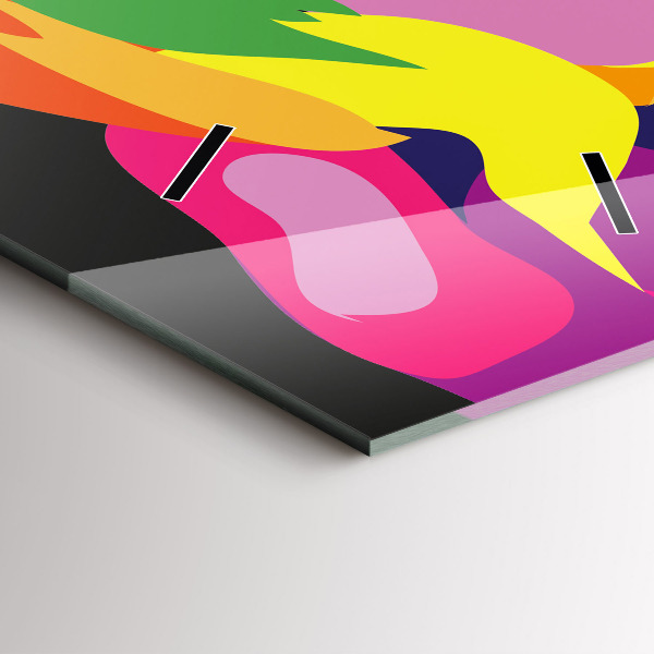 Reloj de vidrio vertical Elefante de colores - espejomat.es