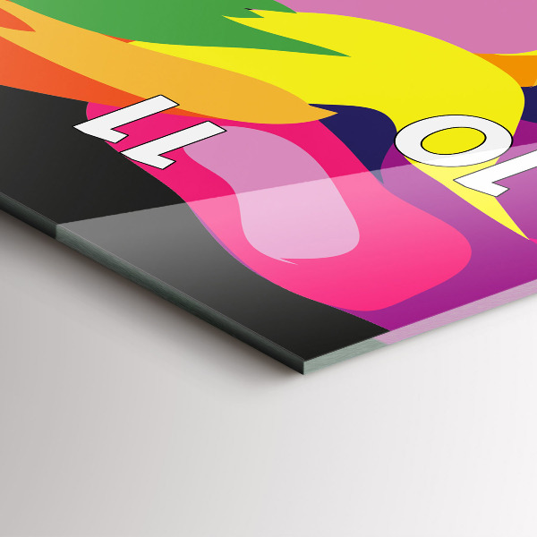 Reloj de vidrio vertical Elefante de colores - espejomat.es