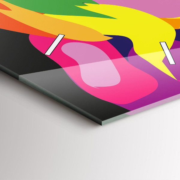 Reloj de vidrio vertical Elefante de colores - espejomat.es