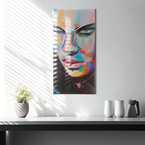 Reloj de cristal vertical Retrato de mujer - espejomat.es