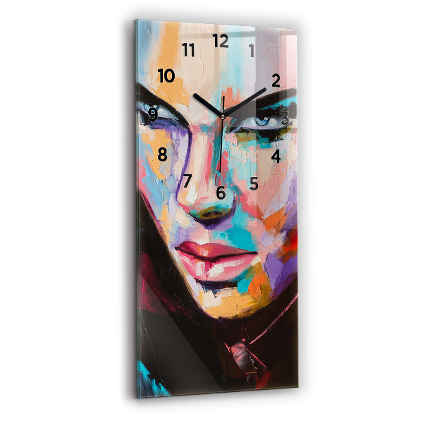 Reloj de cristal vertical Retrato de mujer - espejomat.es