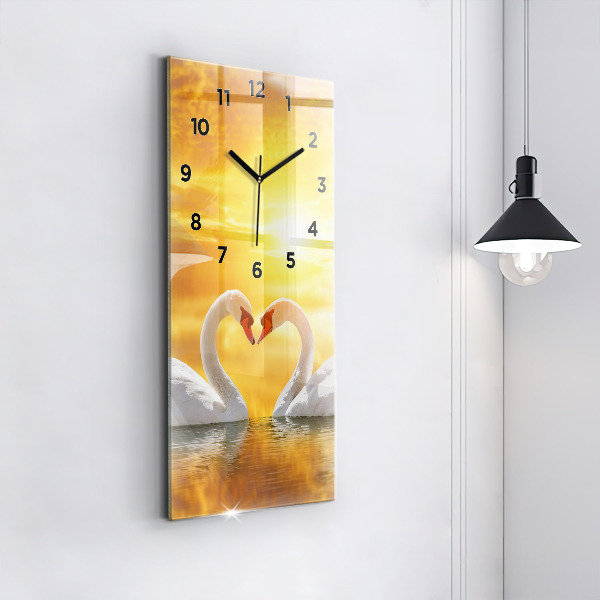 Reloj vertical Cisnes enamorados - espejomat.es