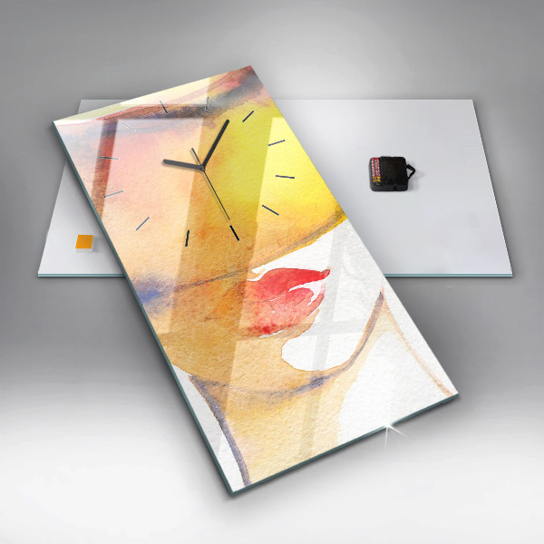 Reloj de vidrio vertical Mujer con sombrero - espejomat.es