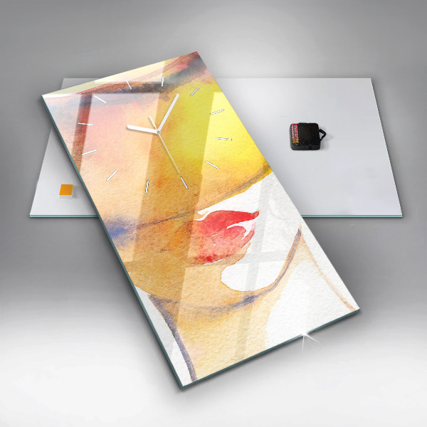 Reloj de vidrio vertical Mujer con sombrero - espejomat.es