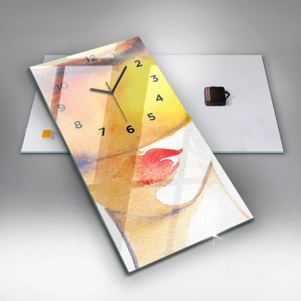 Reloj de vidrio vertical Mujer con sombrero - espejomat.es