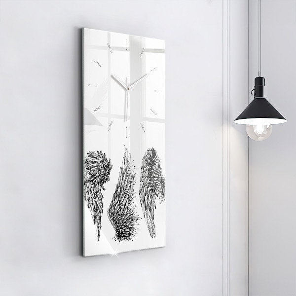 Reloj de vidrio vertical Alas de ángel - espejomat.es