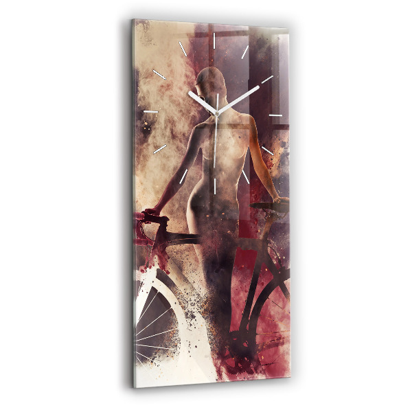 Reloj vertical Mujer y bicicleta - espejomat.es