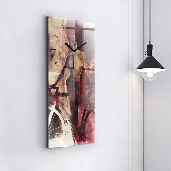 Reloj vertical Mujer y bicicleta - espejomat.es