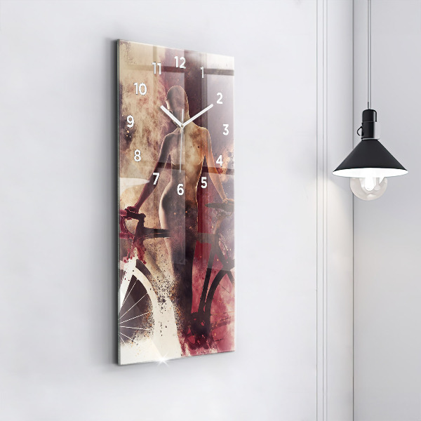 Reloj vertical Mujer y bicicleta - espejomat.es