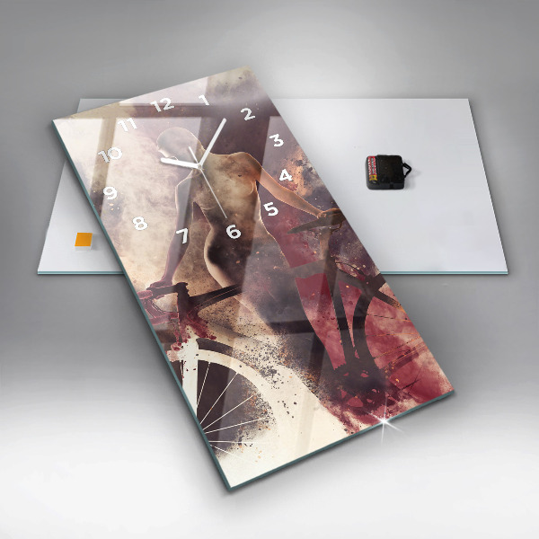 Reloj vertical Mujer y bicicleta - espejomat.es