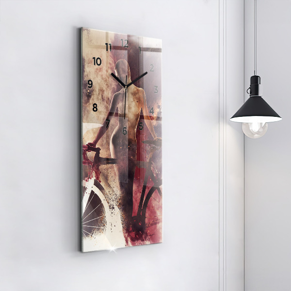 Reloj vertical Mujer y bicicleta - espejomat.es