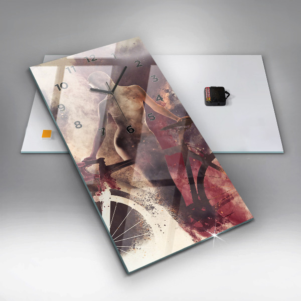 Reloj vertical Mujer y bicicleta - espejomat.es