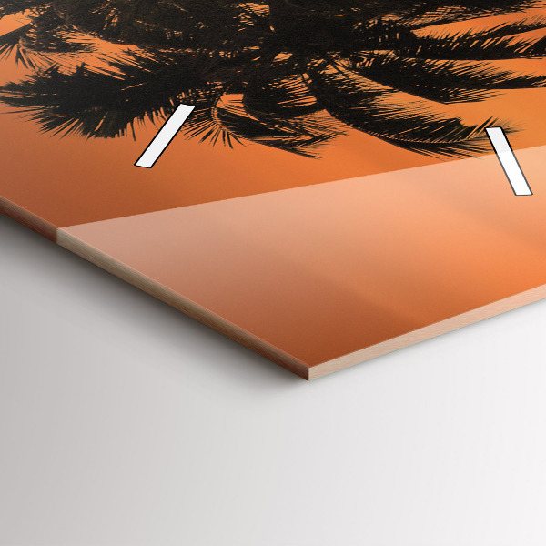 Reloj de cristal vertical Puesta de sol Palmeras Vacaciones - espejomat.es