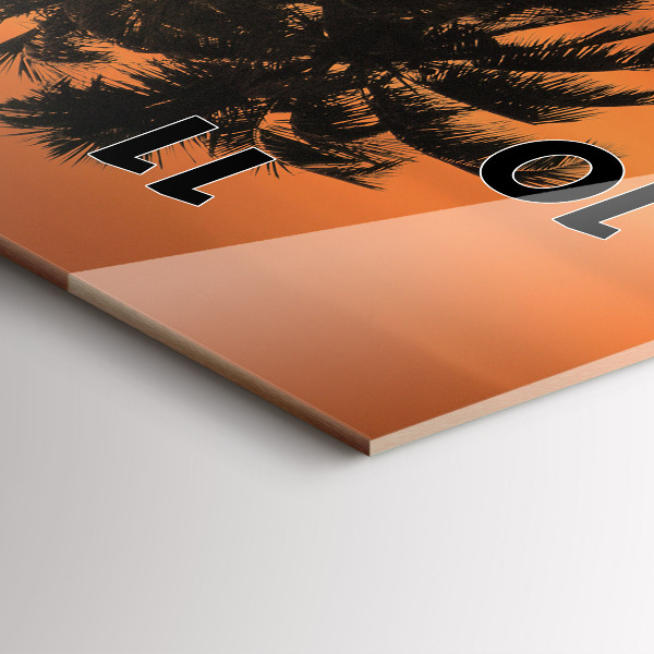 Reloj de cristal vertical Puesta de sol Palmeras Vacaciones - espejomat.es