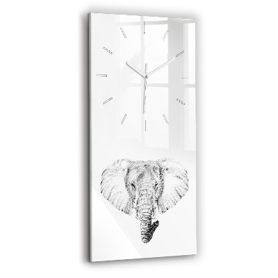 Reloj de vidrio vertical Vector cabeza de elefante - espejomat.es