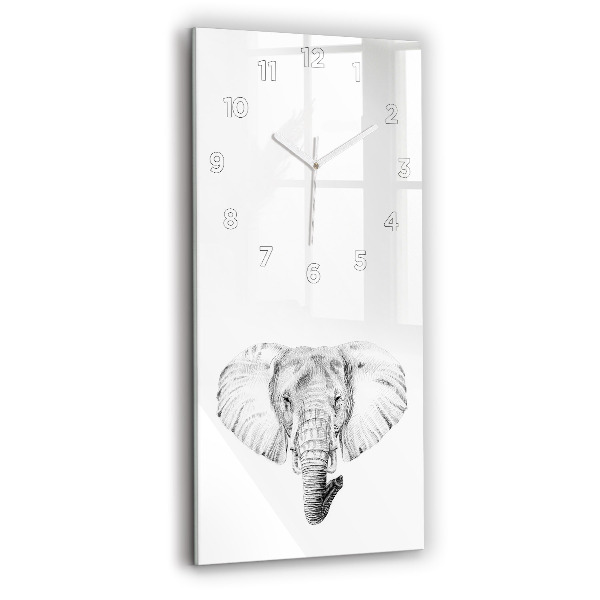Reloj de vidrio vertical Vector cabeza de elefante - espejomat.es