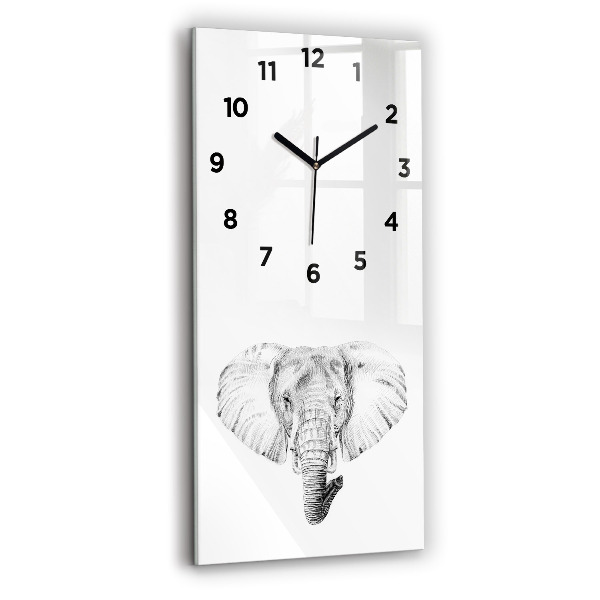 Reloj de vidrio vertical Vector cabeza de elefante - espejomat.es