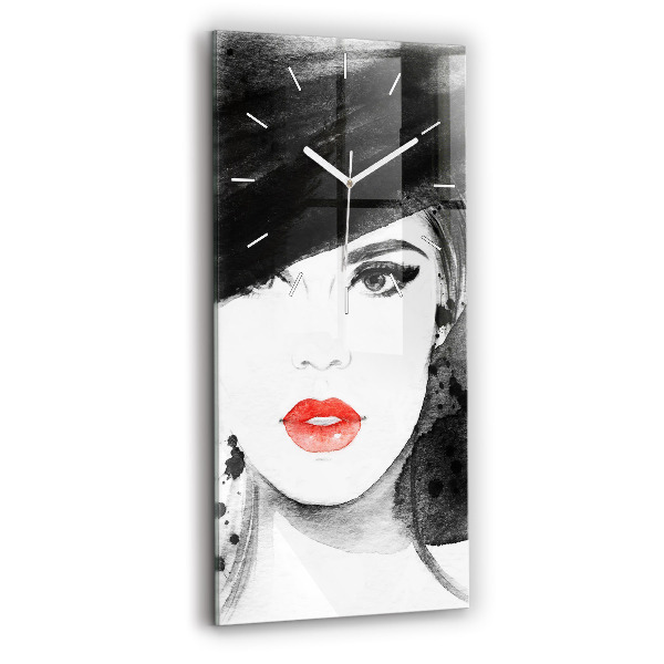Reloj de vidrio vertical Mujer con sombrero - espejomat.es
