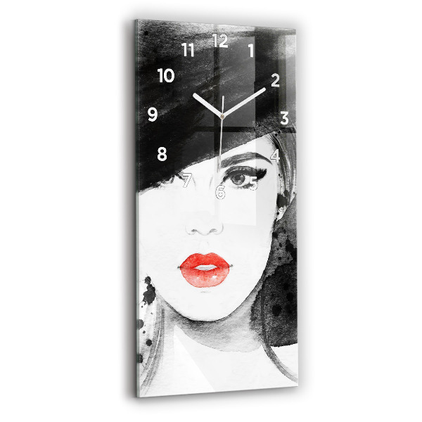 Reloj de vidrio vertical Mujer con sombrero - espejomat.es