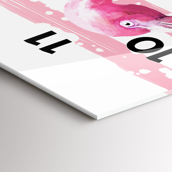 Reloj de vidrio vertical Gráfico de flamenco - espejomat.es