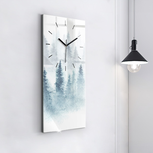 Reloj de vidrio vertical Bosque invernal - espejomat.es