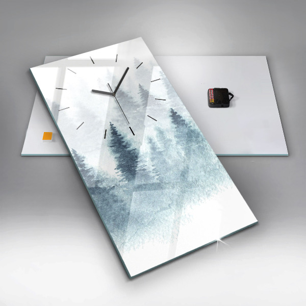 Reloj de vidrio vertical Bosque invernal - espejomat.es