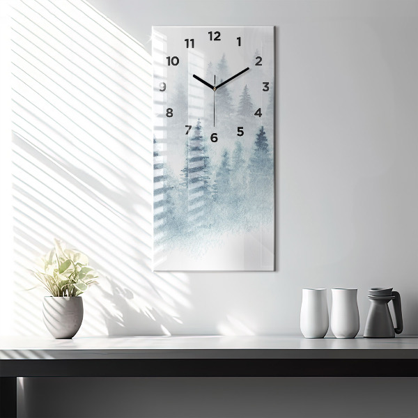 Reloj de vidrio vertical Bosque invernal - espejomat.es