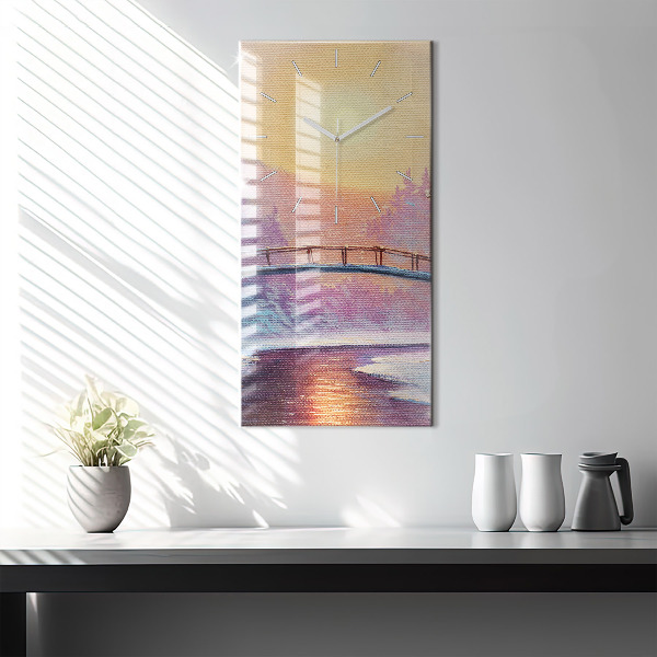 Reloj vertical Árbol de Navidad y puente - espejomat.es