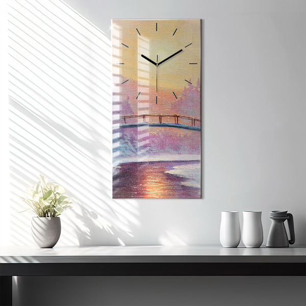 Reloj vertical Árbol de Navidad y puente - espejomat.es