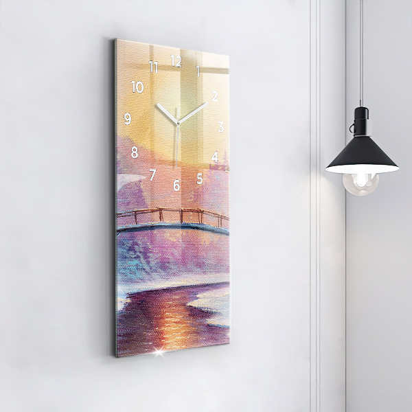 Reloj vertical Árbol de Navidad y puente - espejomat.es