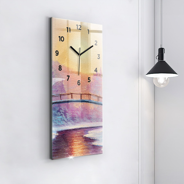 Reloj vertical Árbol de Navidad y puente - espejomat.es