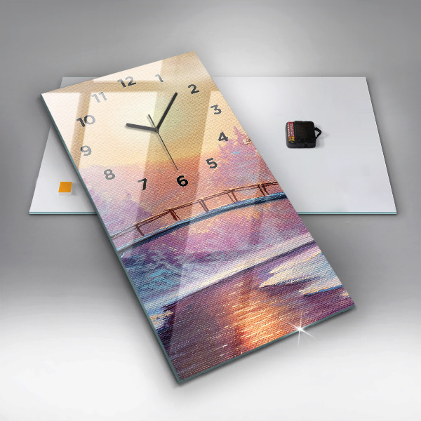 Reloj vertical Árbol de Navidad y puente - espejomat.es