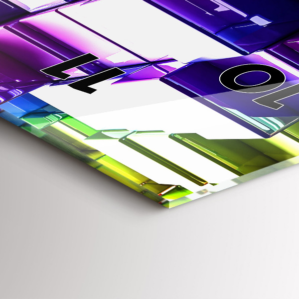 Reloj de vidrio vertical Cubos de colores - espejomat.es