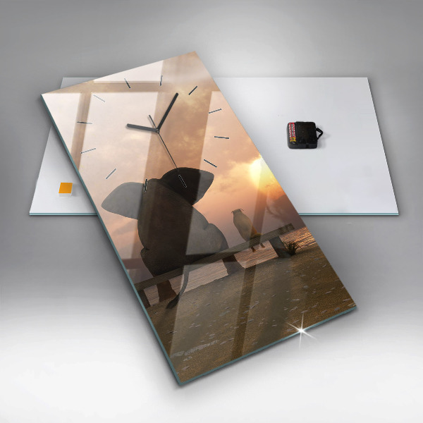 Reloj vertical Animales Puesta de sol - espejomat.es