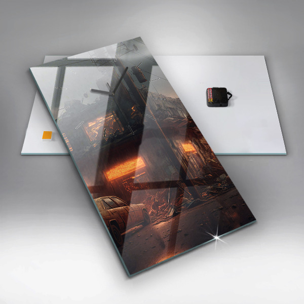 Reloj de cristal vertical Edificio apocalíptico - espejomat.es