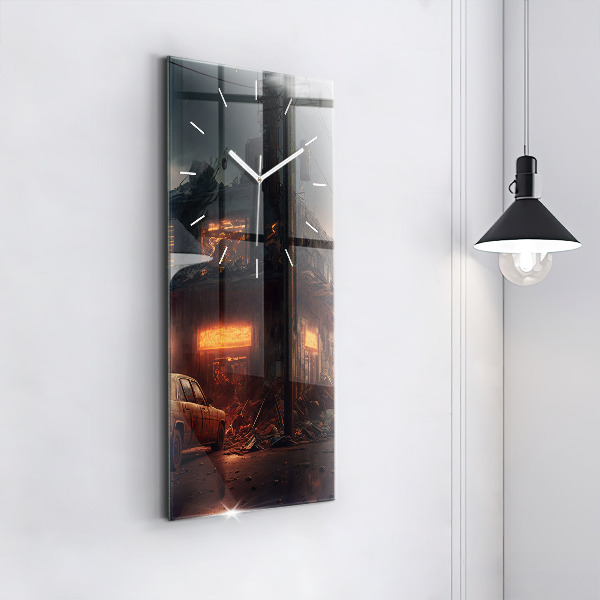 Reloj de cristal vertical Edificio apocalíptico - espejomat.es