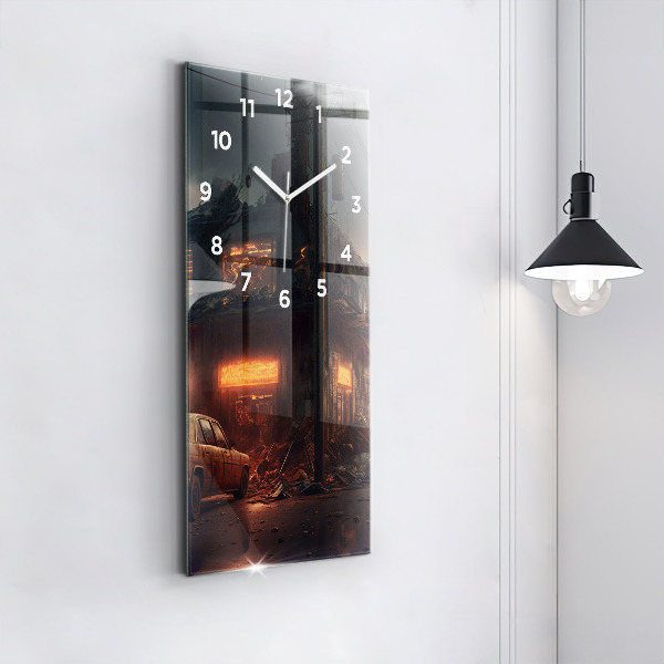 Reloj de cristal vertical Edificio apocalíptico - espejomat.es