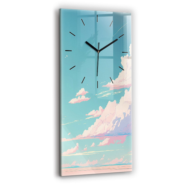 Reloj de vidrio vertical Cielo color pastel - espejomat.es