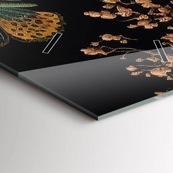 Reloj vertical Flor y mariposas doradas - espejomat.es