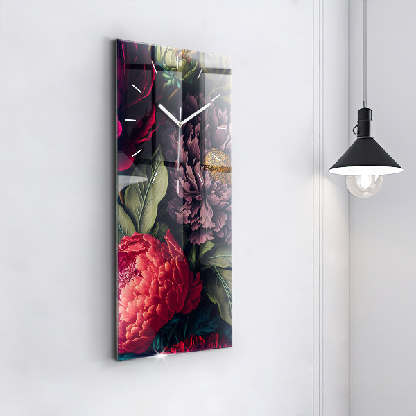 Reloj vertical Ramo de flores vintage - espejomat.es