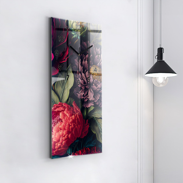 Reloj vertical Ramo de flores vintage - espejomat.es
