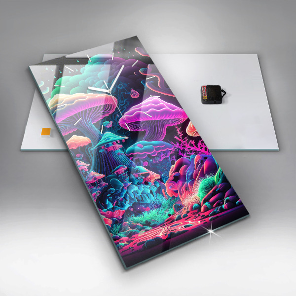 Reloj de vidrio vertical Setas de neón - espejomat.es