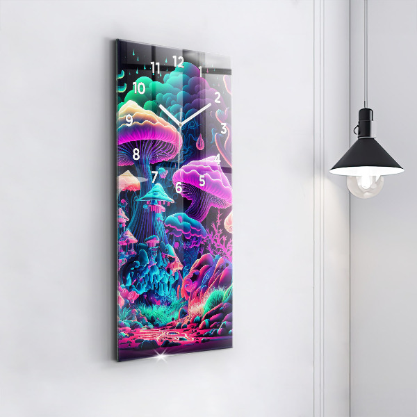 Reloj de vidrio vertical Setas de neón - espejomat.es