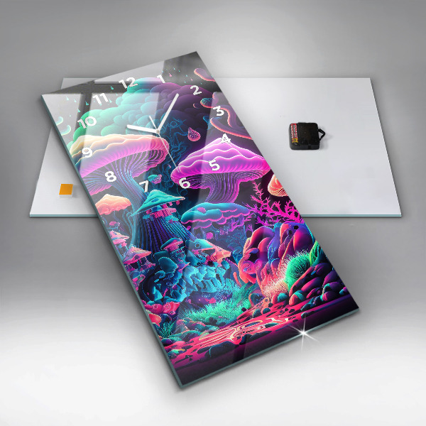 Reloj de vidrio vertical Setas de neón - espejomat.es